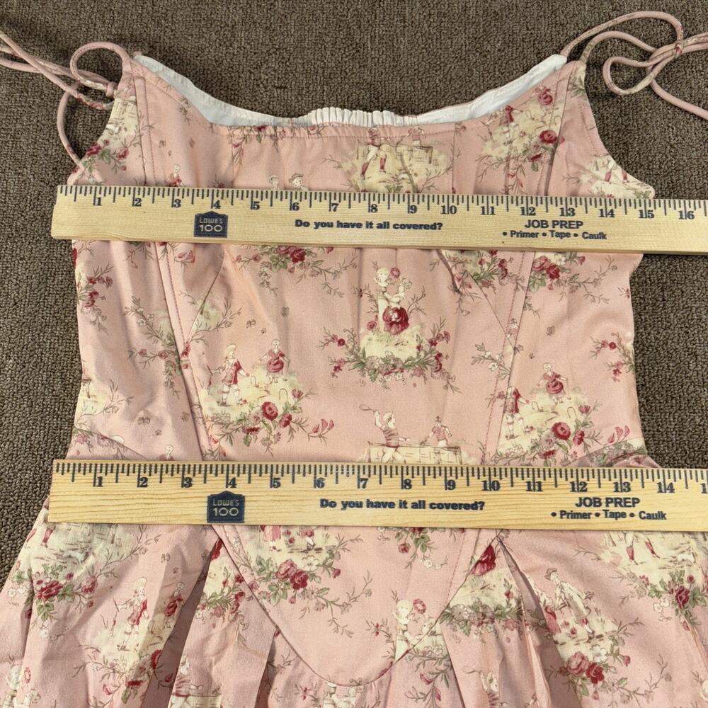 Women’s Pink Floral Tie-Shoulder Sundress - Picture 8 of 10